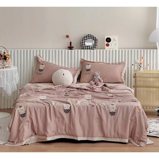 Chăn lụa tencel gấu Teddy hàng cao cấp 2mx2m3
