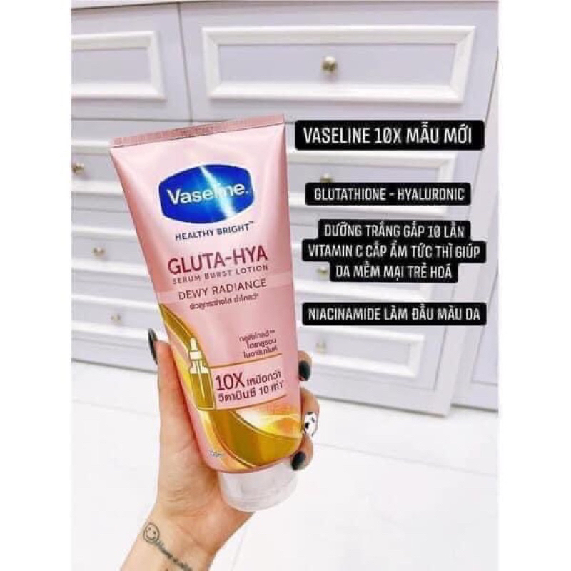 Sữa Dưỡng Thể Trắng Da Vaseline 10x Thái Lan Tuýp To Mẫu Mới