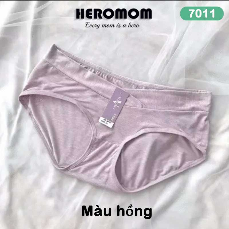 Quần lót bà bầu cạp chéo mùa hè chất cotton đũi kháng khuẩn đồ lót HEROMOM