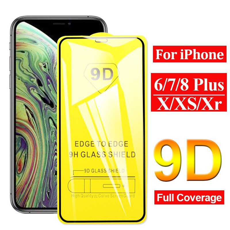 Kính cường lực 9D full viền cho iPhone tặng kèm miếng lau kính