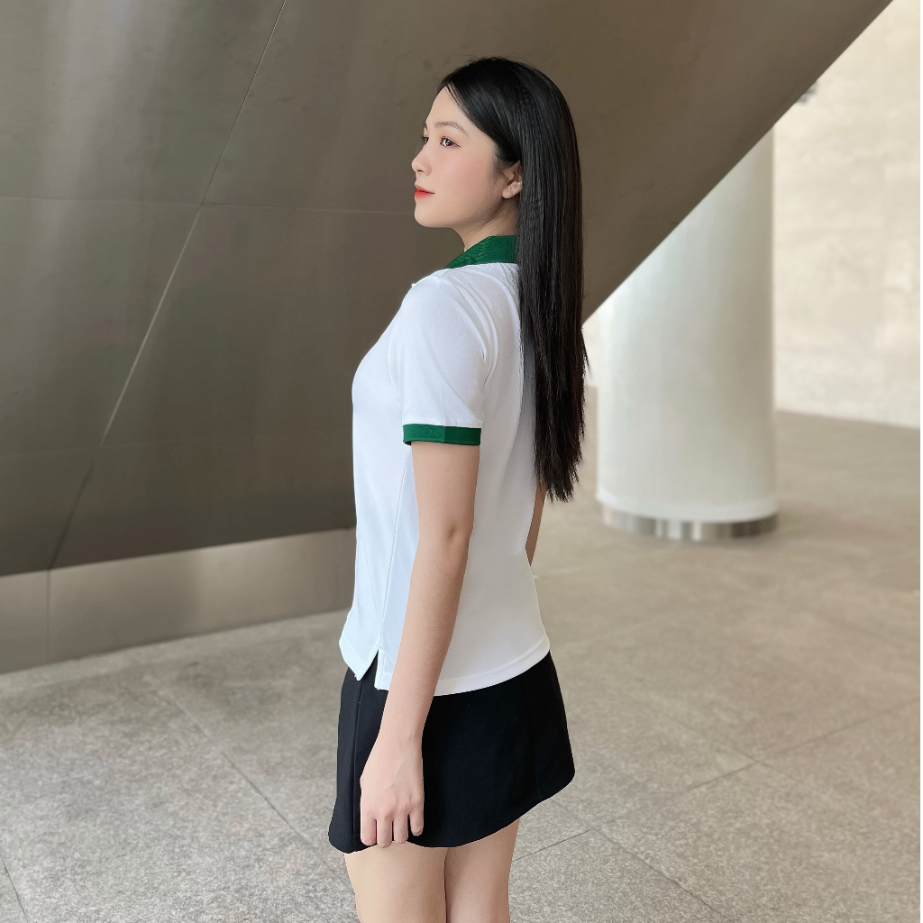 Áo thun Polo nữ TOLI phối cổ dễ thương, dáng ôm nhẹ, vải cá sấu dày dặn chống nhăn thoáng khí [T01]