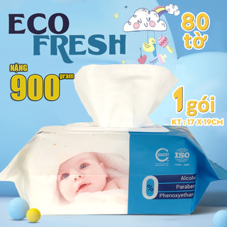 Gói 80 khăn giấy ướt eco fresh cho bé khăn ướt khăn lau em bé