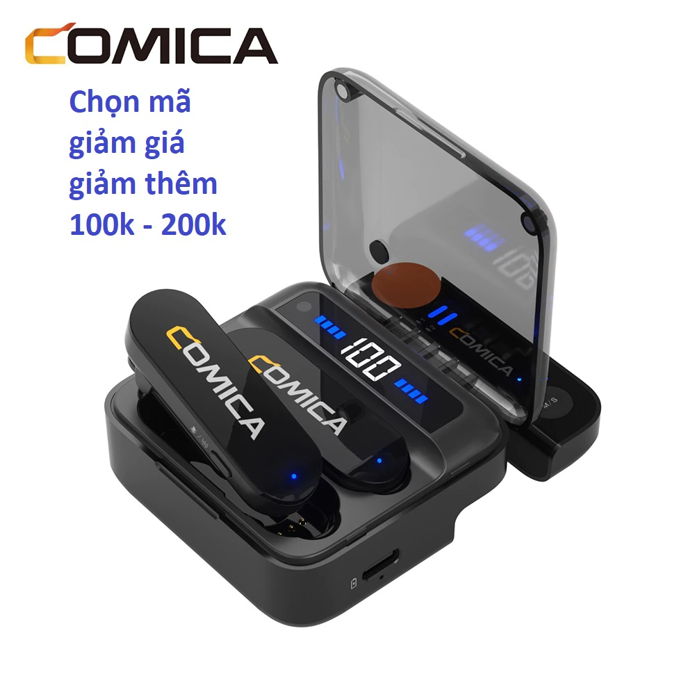 Mic không dây cao cấp Comica Vimo S micro thu âm cho iPhone, Android, quay video, phát trực tiếp, vlog, youtube