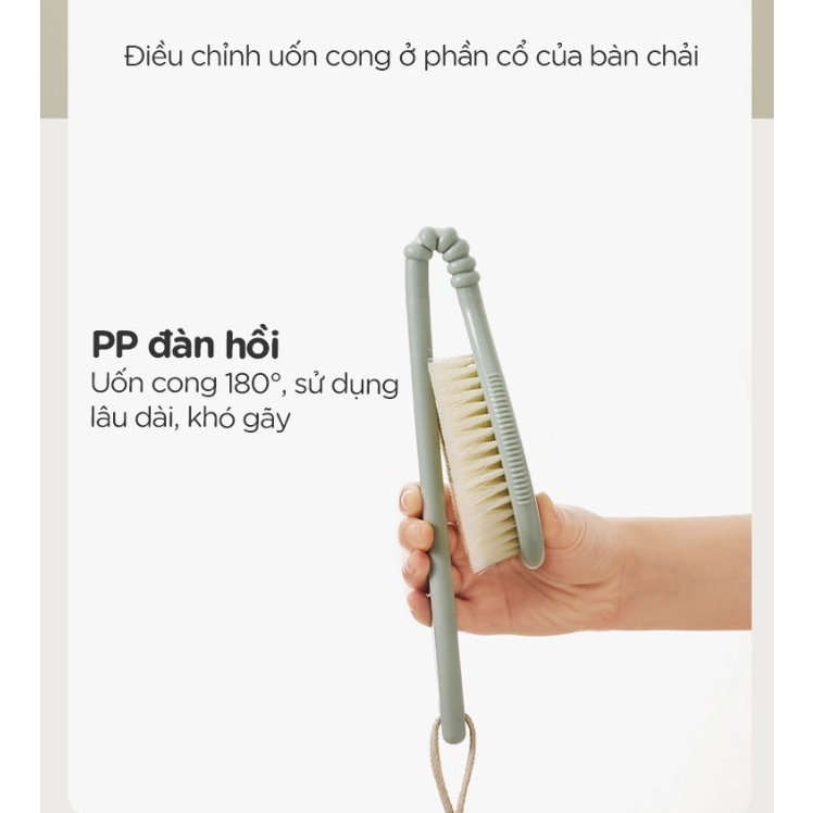 (MẪU MỚI) Bàn chải chà lưng cán dài FASOLA FSLJY-282B