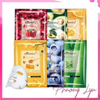 Mặt nạ nội địa trung SEOMOU trái cây cấp ẩm dưỡng trắng, chống lão hóa, mờ thâm, bổ sung Collagen, giảm thâm mụn