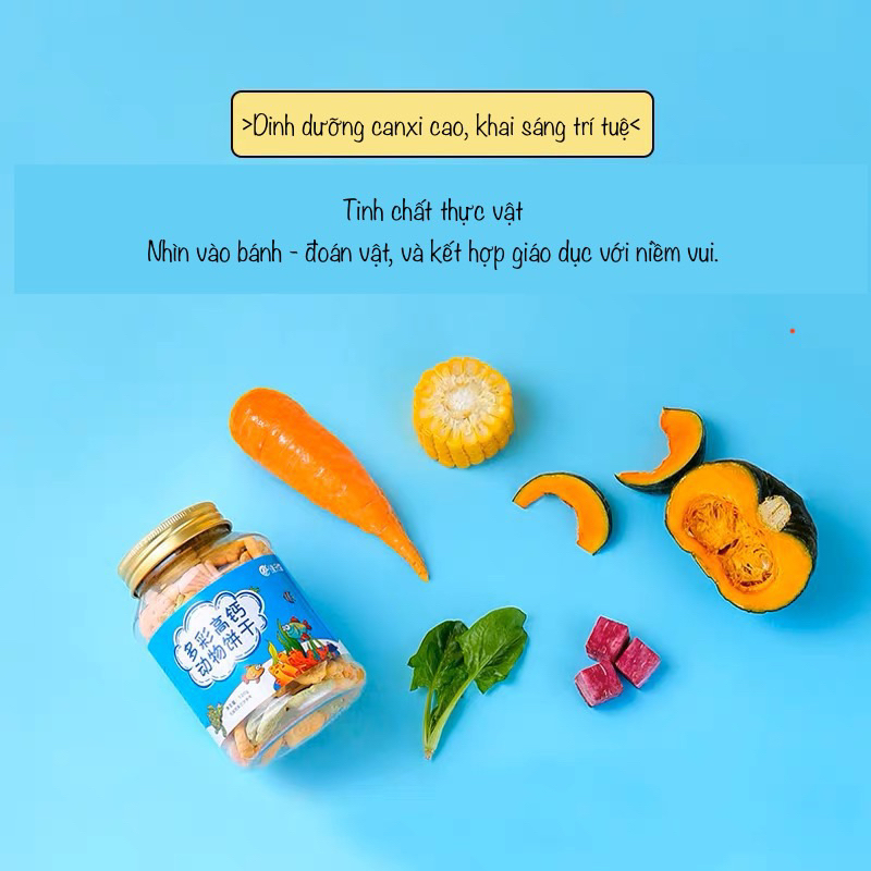 Bánh quy, cookie ăn nhẹ cho bé +1 giàu CANXI và KẼM cao /hộp 120g