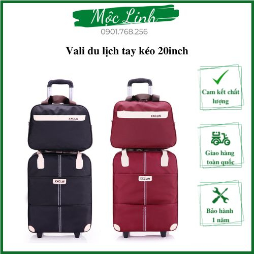 Vali du lịch tay kéo 20inch + túi kèm