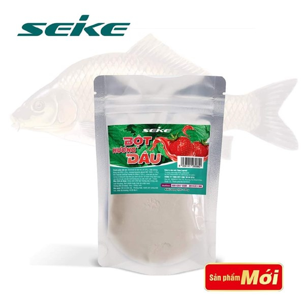Bột trộn cám câu cá thơm thu hút cá Hương dâu, Hương Bạc hà hủ 1kg Seike