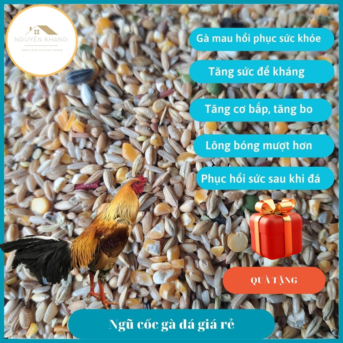 Ngũ cốc gà đá giá rẻ, dùng để tập ăn cho gà đá gà che túi 1kg