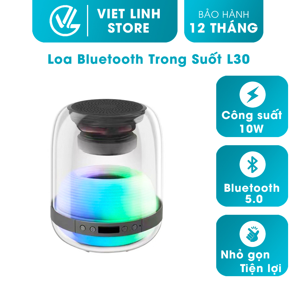 Loa Bluetooth Trong Suốt L30 K - Có Đèn LED - Nghe Nhạc Công Suất Lớn