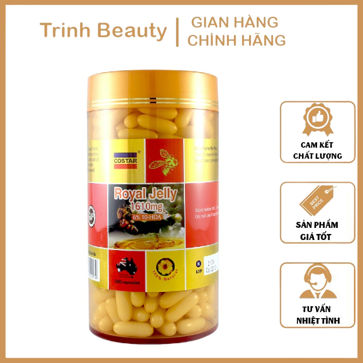 Viên Uống Sữa Ong Chúa Úc COSTAR Royal Jelly 1610mg 6% 10-HDA 365 Viên