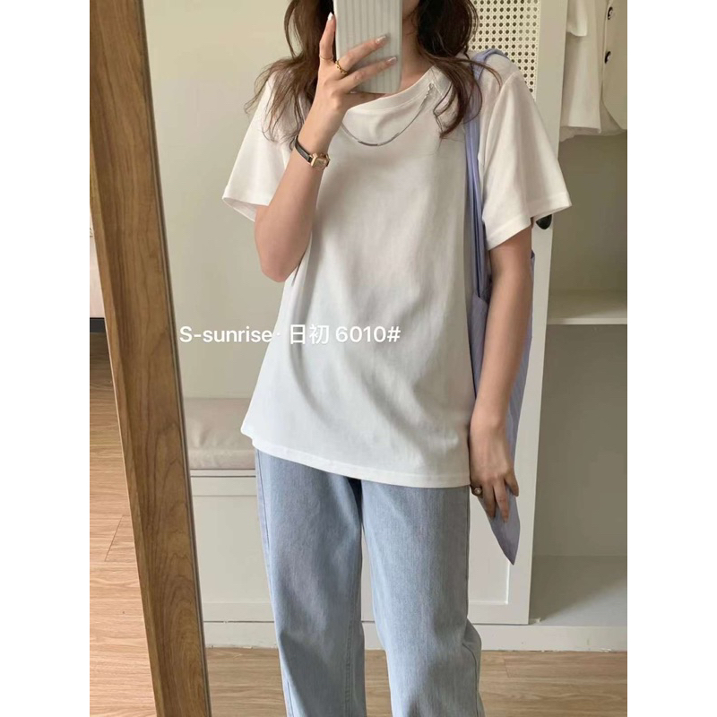 Áo thun trơn mix dây vòng - mã 6010 S-sunrise