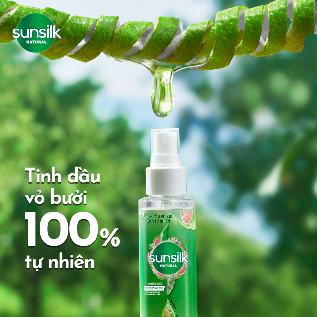 Combo 2 Xịt dưỡng tóc tinh dầu bưởi Sunsilk Natural giúp tóc chắc khỏe và giảm gãy rụng 100ml/chai