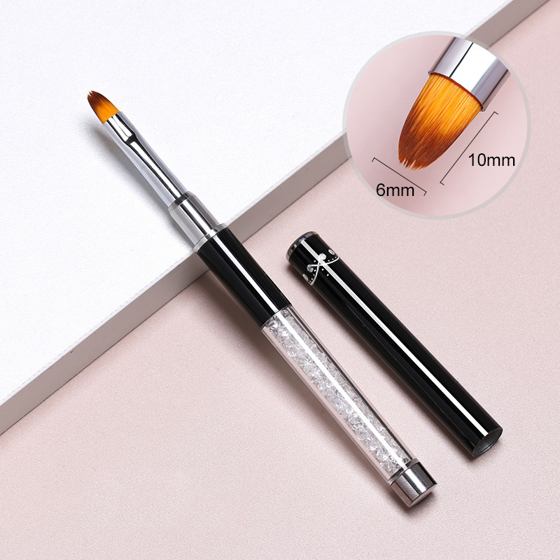 Cọ đắp gel đắp bột đầu tròn oval cán đá cao cấp