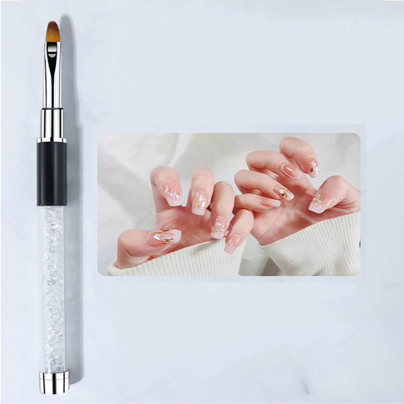 Cọ đắp gel đắp bột đầu tròn oval cán đá cao cấp