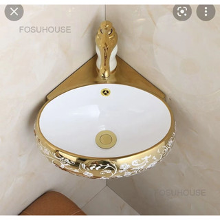  Chậu lavabo treo góc phong cách Châu Âu 