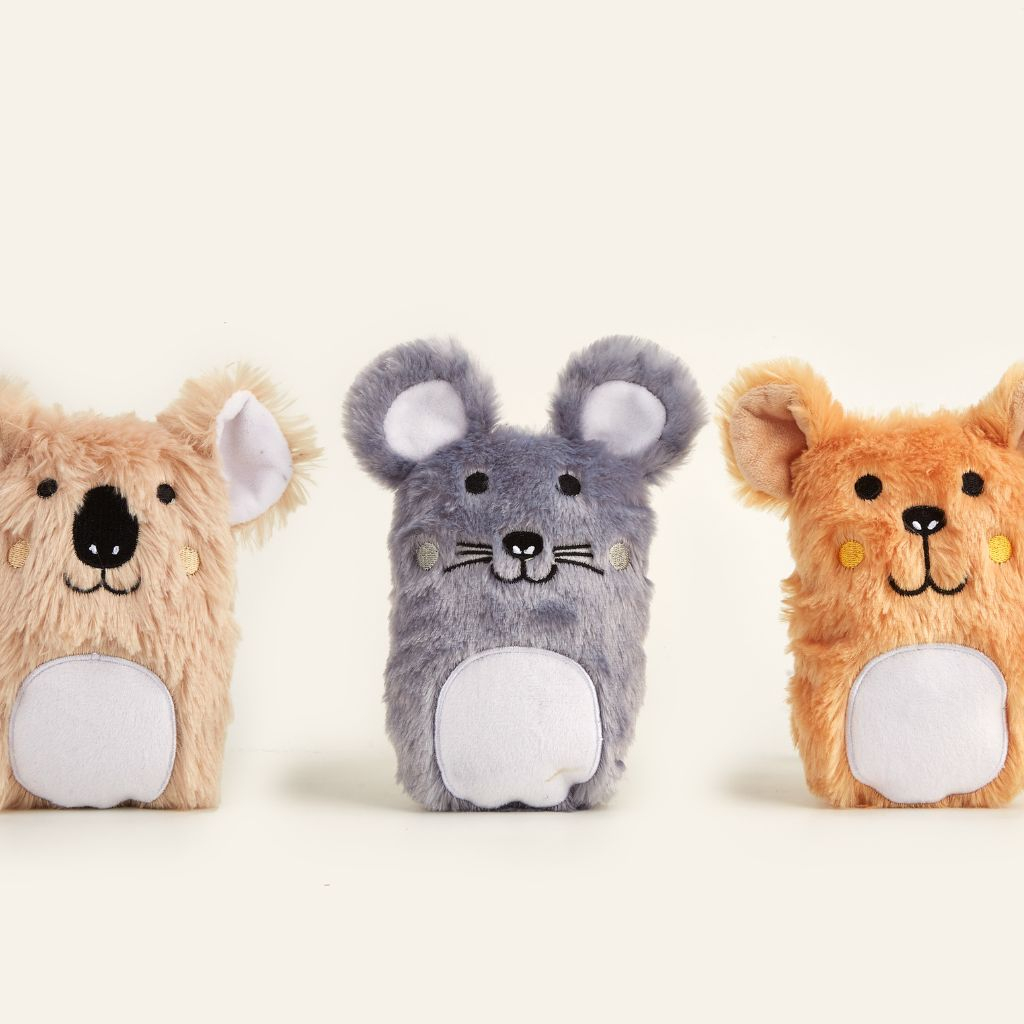 Đồ chơi cho chó FOFOS, Đồ chơi thú bông hình động vật, Tiếng kêu đáng yêu, Giảm đau răng nướu, Vải nhung mềm mại an toàn