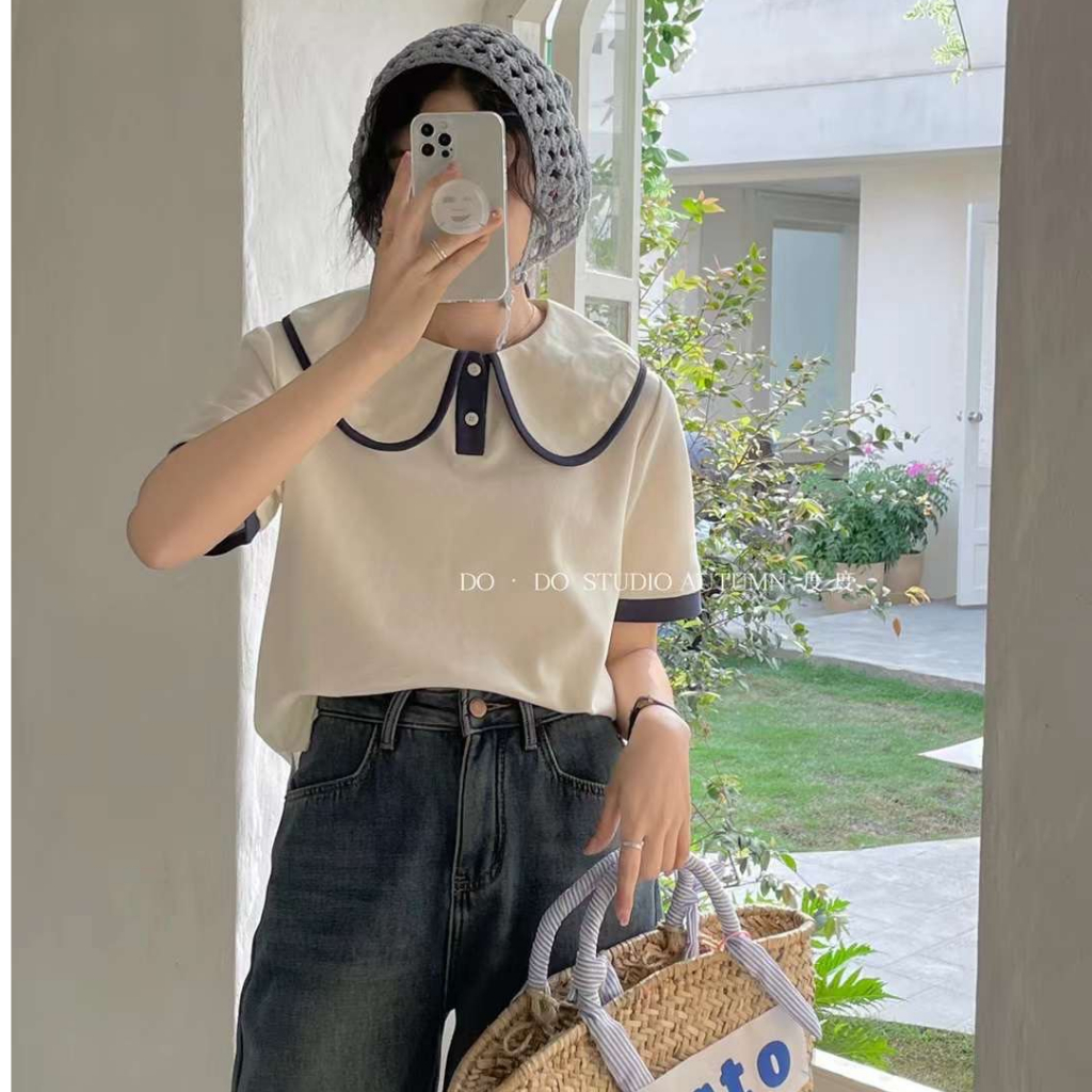 Áo polo nữ, polo nữ cổ bèo Hàn Quốc nhẹ nhàng, basic