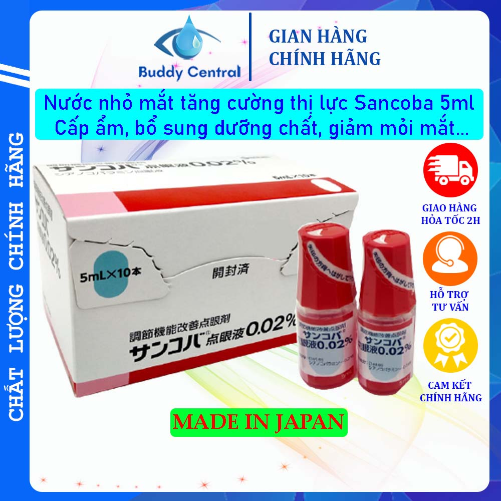 Nước nhỏ mắt Sancoba Nhật Bản 5ml - Hỗ trợ tăng cường thị lực, giảm cận