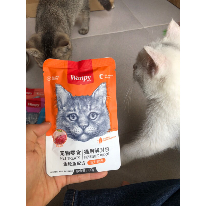 Pate wanpy cho mèo gói 80g | Thức ăn ướt Wanpy dinh dưỡng cho mèo