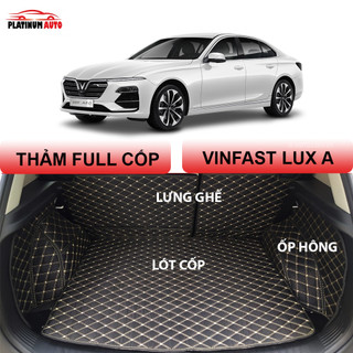 Lót cốp xe Vinfast Lux A 2.0 - Thảm da Pu cao cấp, chống nước, chống xước