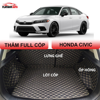 Lót cốp xe Honda Civic (2016-2023) - Thảm da Pu cao cấp, chống nước, chống xước
