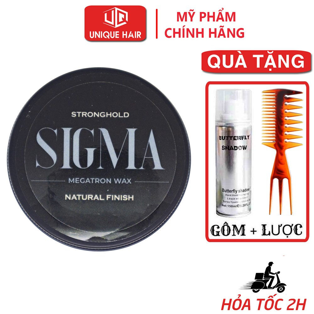 Sáp vuốt tóc Sigma Molding Wax 60gr giữ nếp tốt. - new 2023 + Quà Tặng - gôm Buttefly 150ml + Lược Xương cá