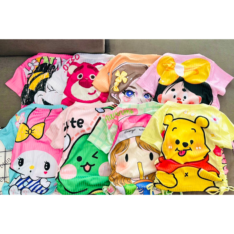 Đồ bộ lửng thun cotton màu size đại cho bé gái từ 25 đến 48kg