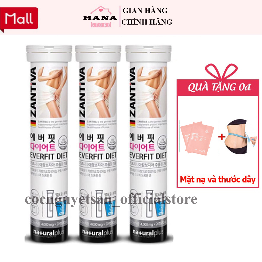 Viên Sủi Giảm Cân ZANTIVA EVERFIT DIET Hàn Quốc Giảm cân nhanh cấp tốc an toàn hiệu quả không phải thuốc giảm cân