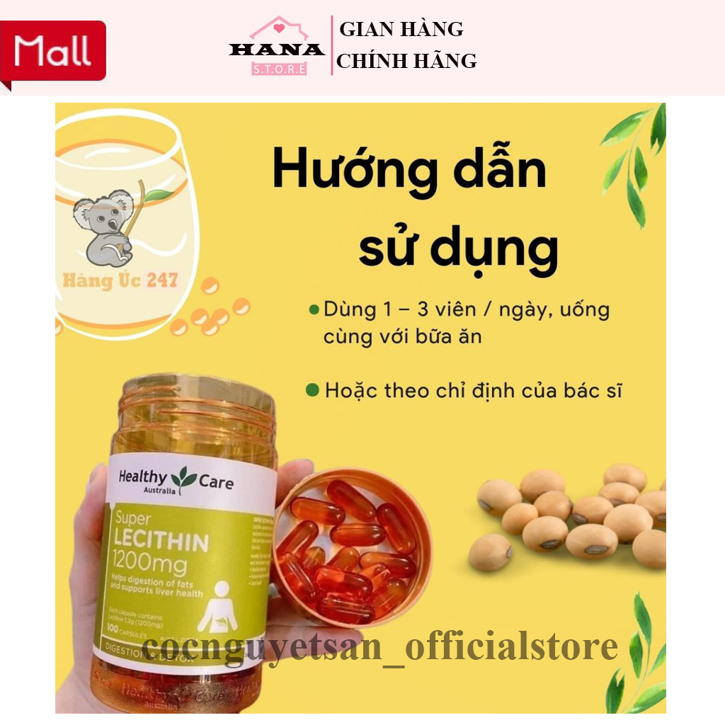 Viên Uống Tinh Chất Mầm Đậu Nành Healthy Care Super Lecithin 1200mg đẹp da, cân bằng nội tiết tố | BigBuy360 - bigbuy360.vn