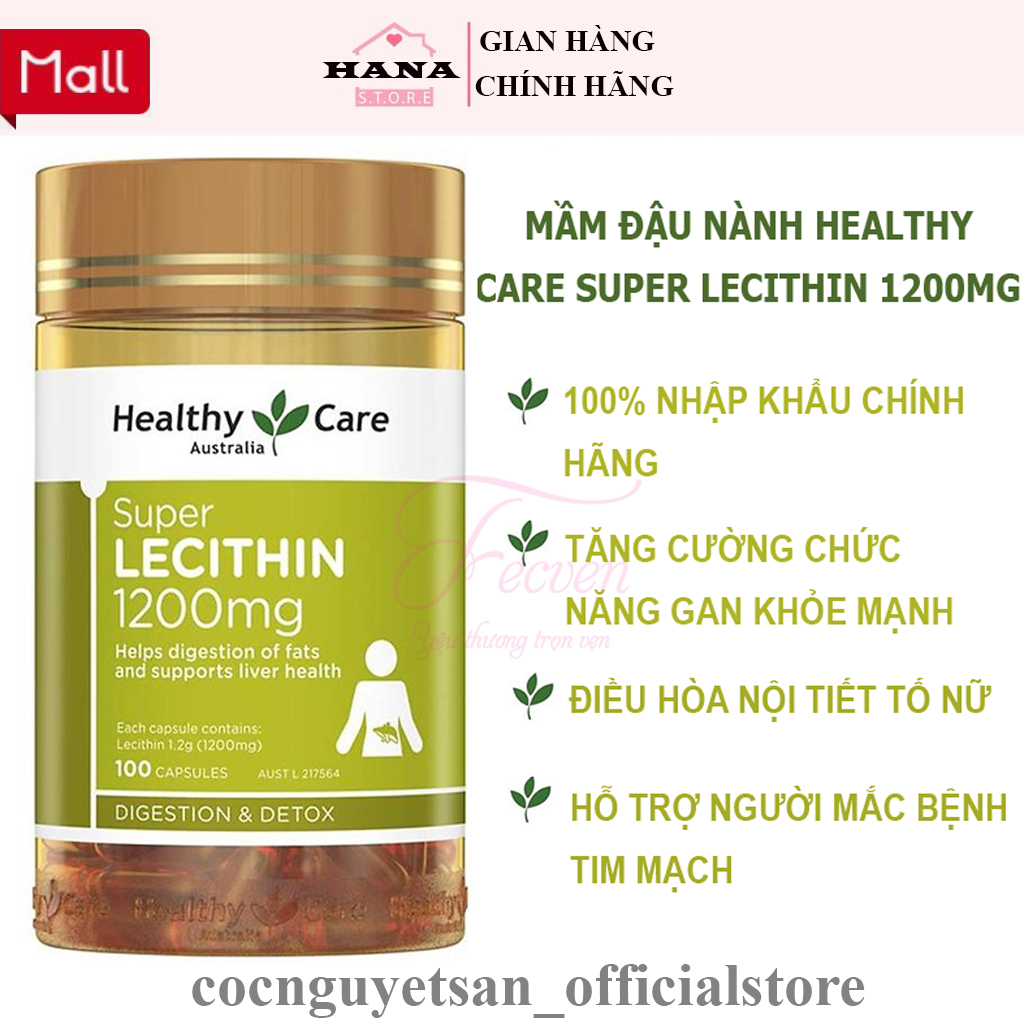 Viên Uống Tinh Chất Mầm Đậu Nành Healthy Care Super Lecithin 1200mg đẹp da, cân bằng nội tiết tố | BigBuy360 - bigbuy360.vn