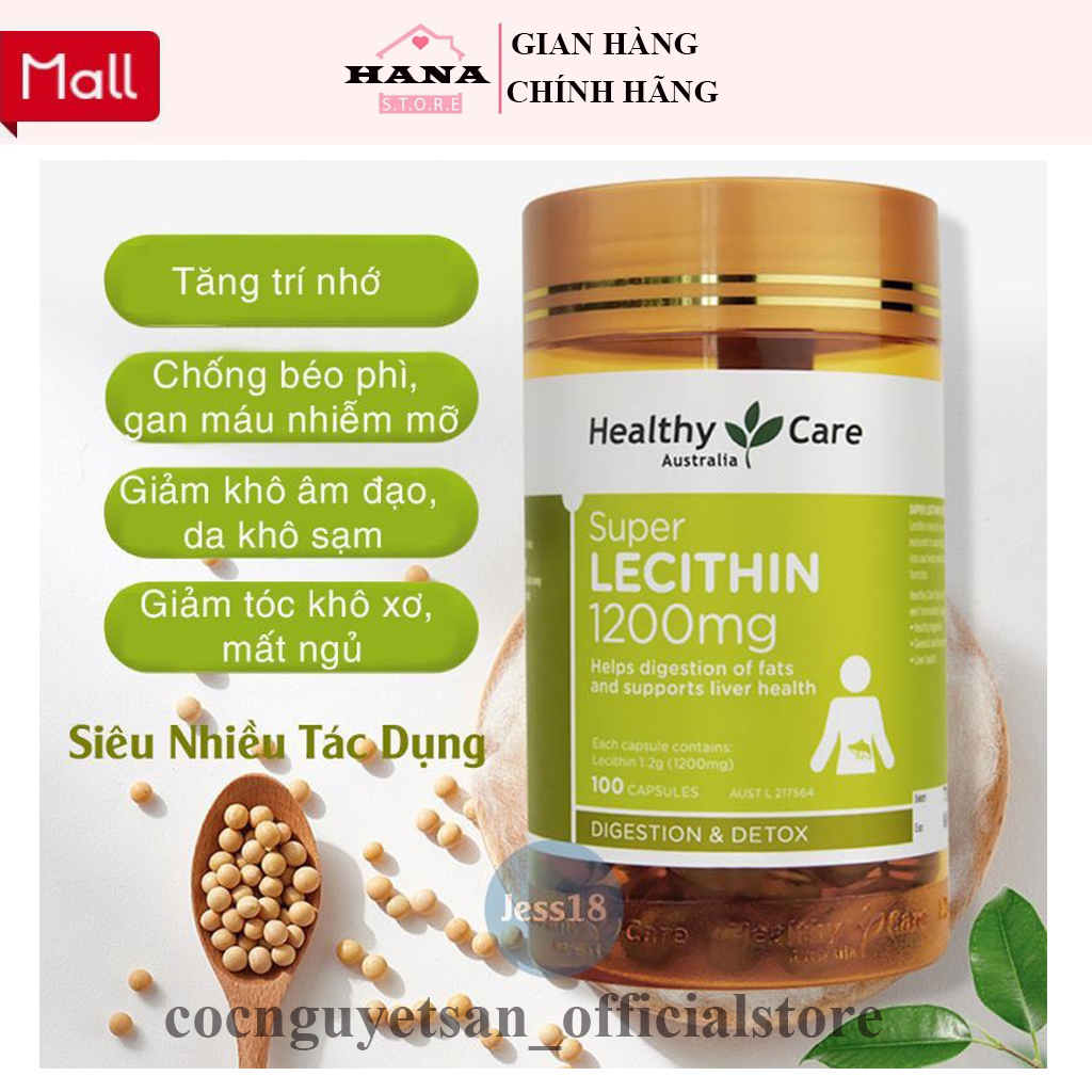 Viên Uống Tinh Chất Mầm Đậu Nành Healthy Care Super Lecithin 1200mg đẹp da, cân bằng nội tiết tố | BigBuy360 - bigbuy360.vn