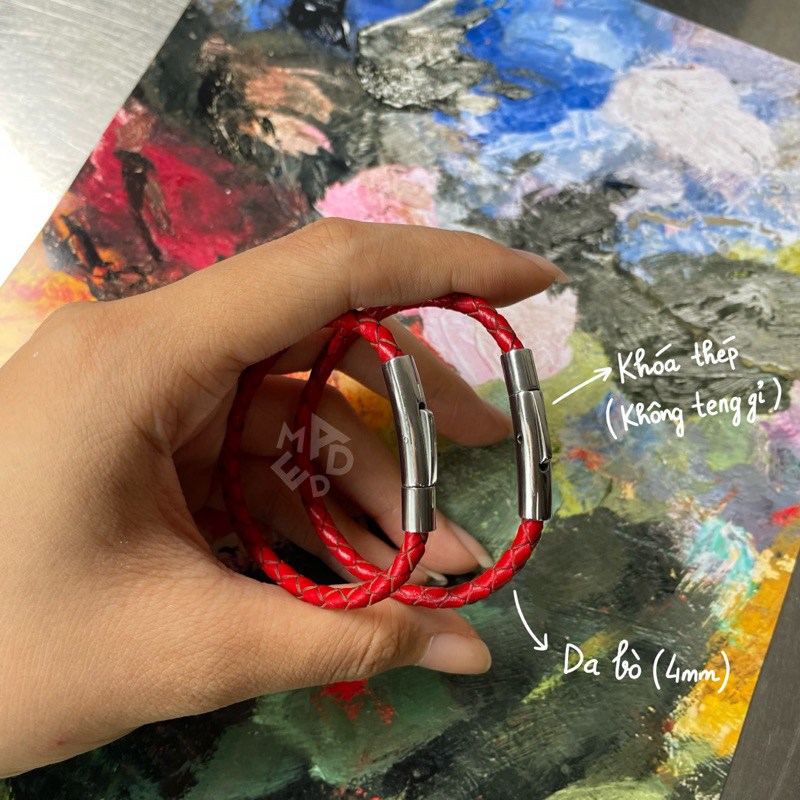 Vòng tay da - màu đỏ Madde/ leather bracelet/2412