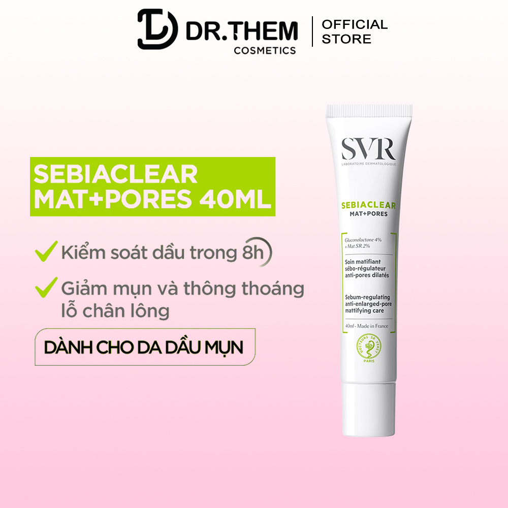 Kem Dưỡng SVR Sebiaclear Mat+Pores 40ml Làm Giảm Mụn, Thông Thoáng Lỗ Chân Lông và Giúp Loại Bỏ Dầu Cho Da