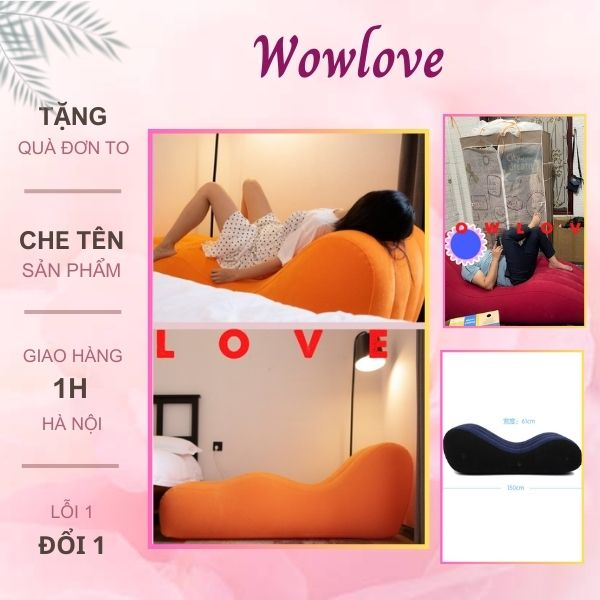 Ghế Tình Yêu Bơm Hơi CAO CẤP Mặt Phủ Nhung Êm Ái Có Thế Gấp Gọn