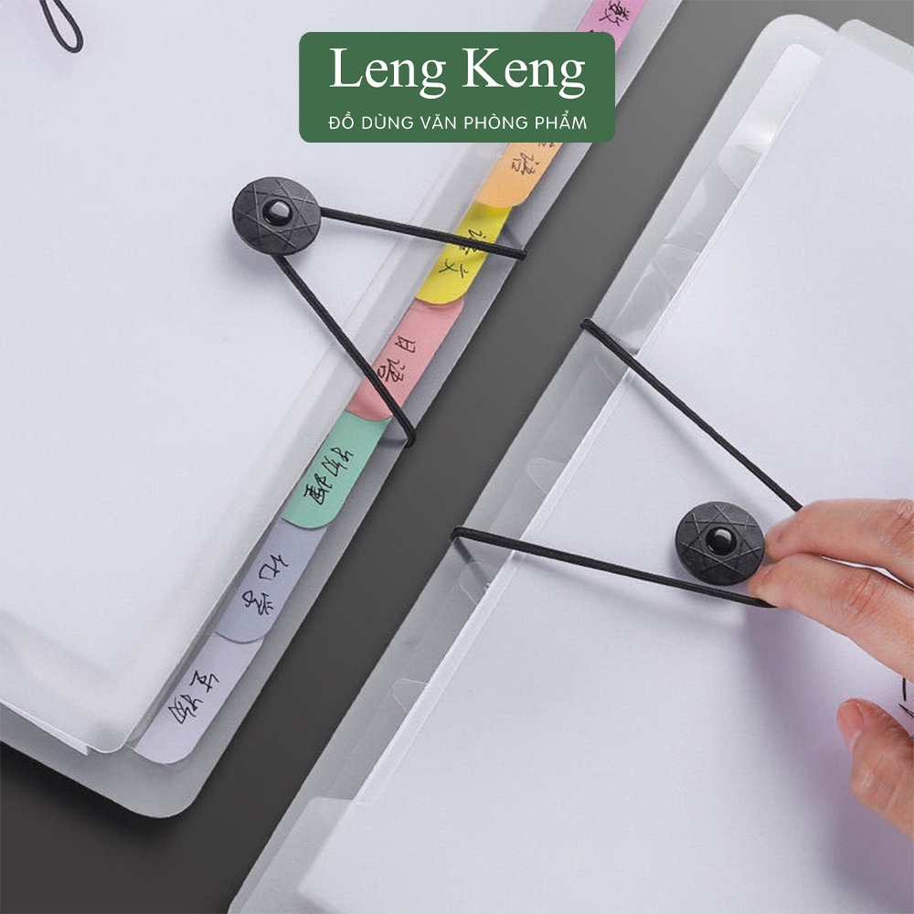 Túi đựng tài liệu Leng Keng tệp đựng tài liệu nhiều ngăn kẹp file túi đựng tài liệu A4 phụ kiện văn phòng phẩm F01