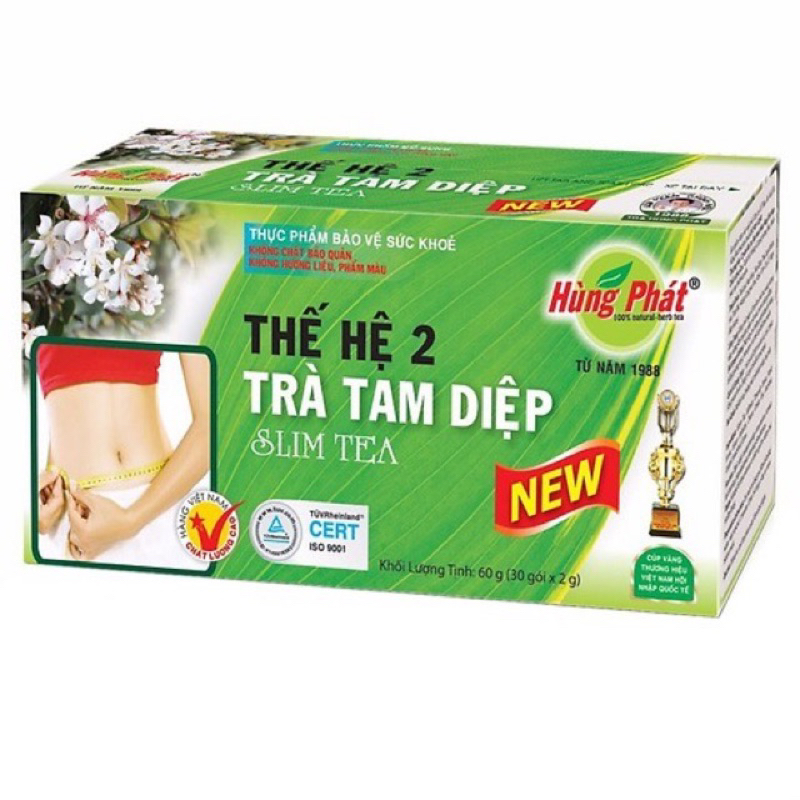Trà Tam Diệp Thế Hệ 1 & 2 (hộp 30 gói) giúp cơ thể nhẹ nhàng thoải mái , giảm cân tan mỡ