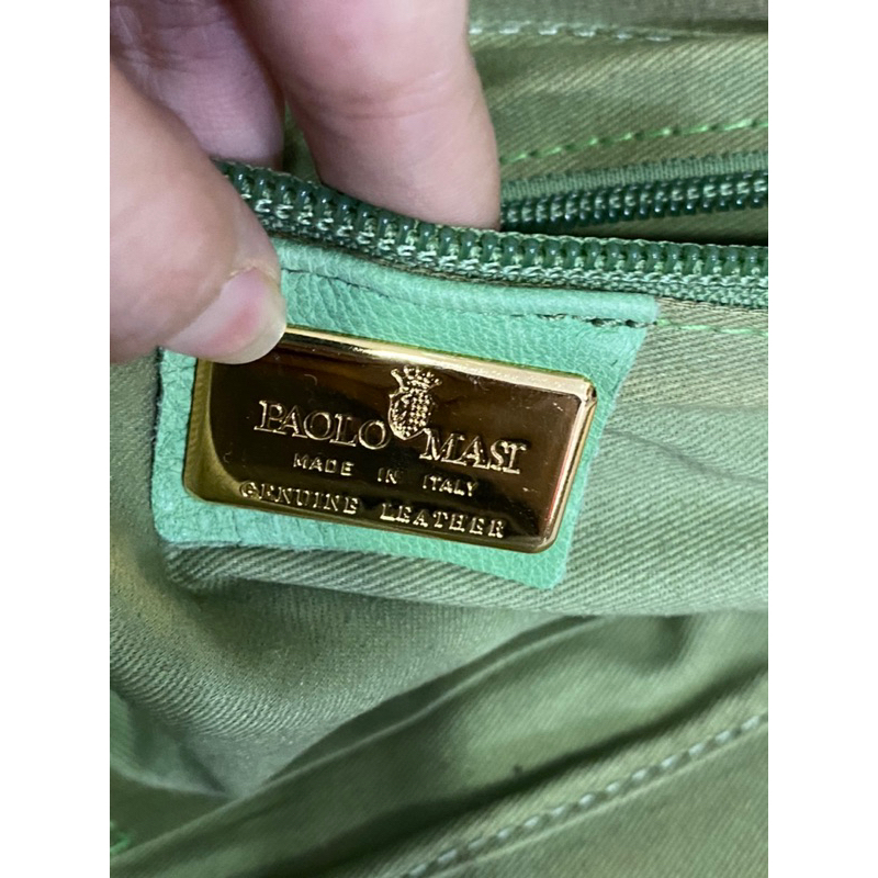 Túi si hiệu PAOLO MASI của Ý áng xách ta.y da bò Ý đan