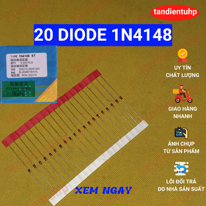 20 Diode 1N4148 450mA 100V DO-35