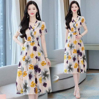 Đầm voan nữ cao cấp chất mềm nhẹ mát hoạ tiết thanh lịch QCNP3660
