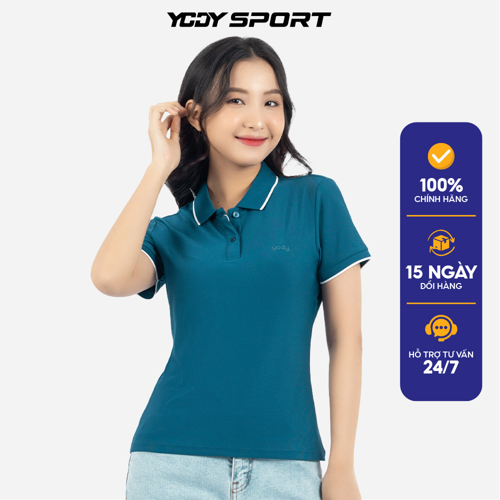 Áo polo nữ YODY SPORT vải pique co giãn thoáng mát APN5398