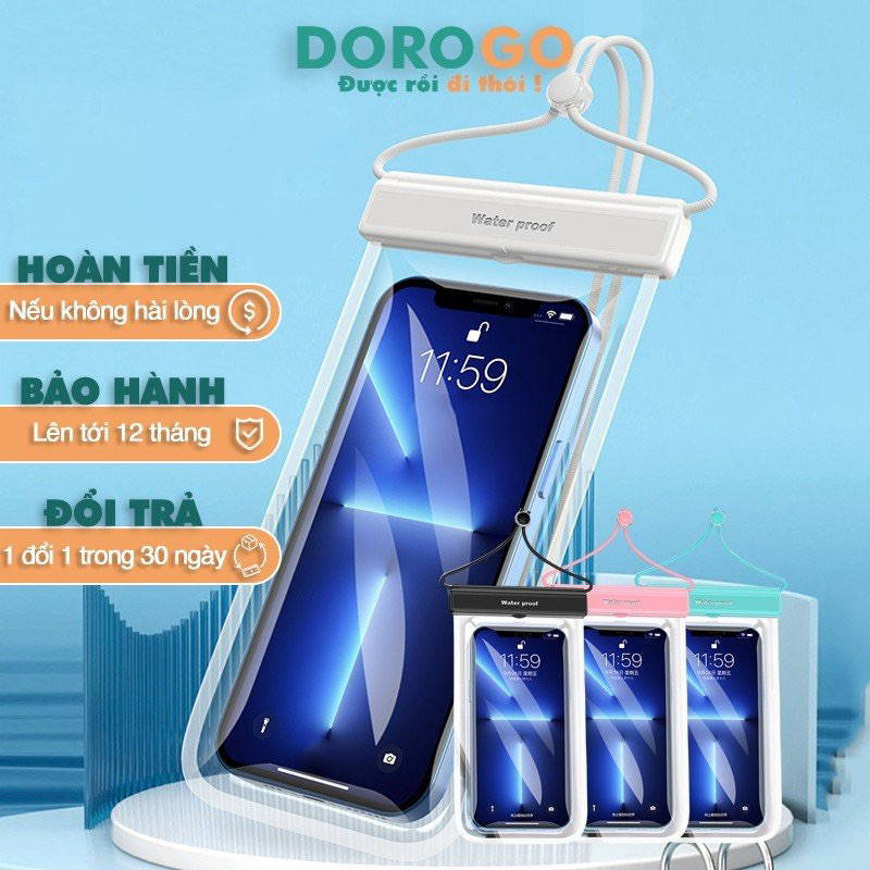 Túi đựng điện thoại chống nước cao cấp tiêu chuẩn IPX8 bền bỉ khi đi bơi lặn du lịch dã ngoại DOROGO - TDT1