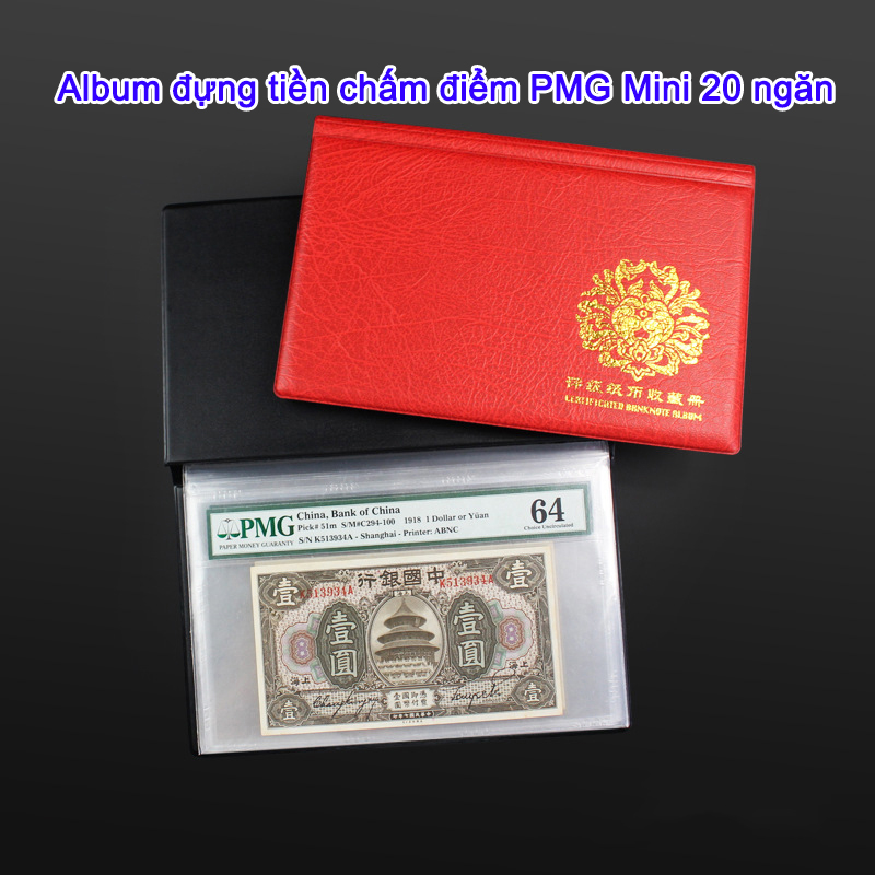 Album Đựng Tiền Chấm Điểm PMG Mini gồm 20 lá phơi trong suốt để được 20 tờ
