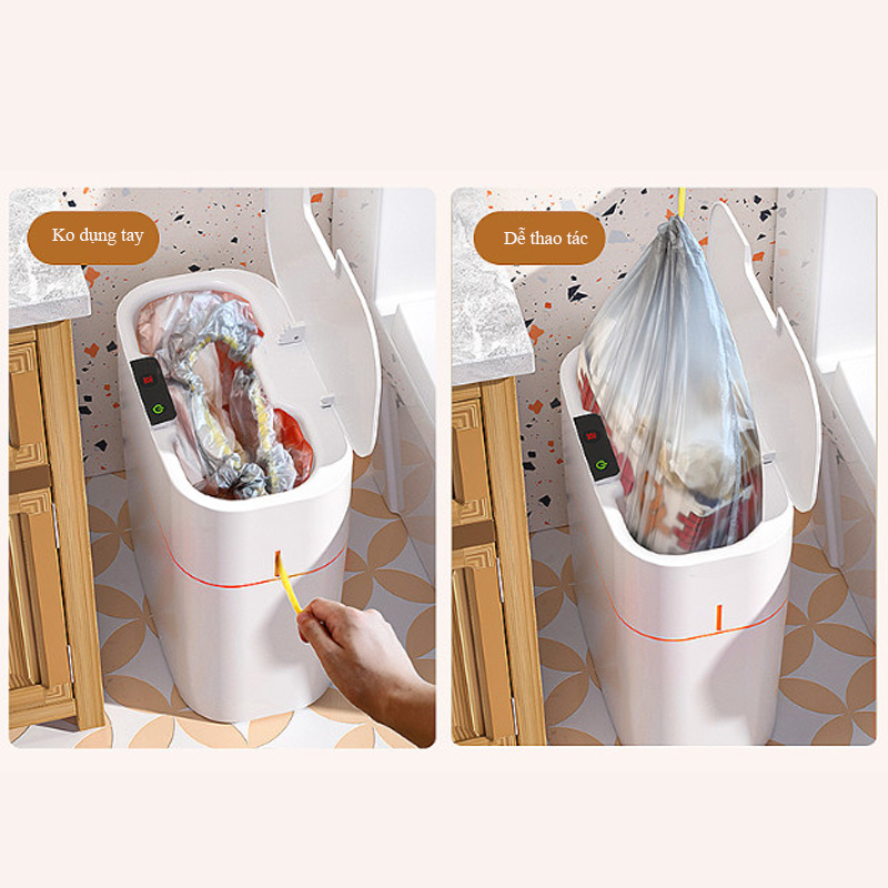 Thùng rác cảm ứng thông minh 16L, Thùng đựg rác nhà bếp nhà vệ sinh