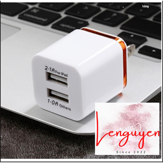 Cốc Sạc 2 cổng 5v 1A và 2A(White) siêu bền