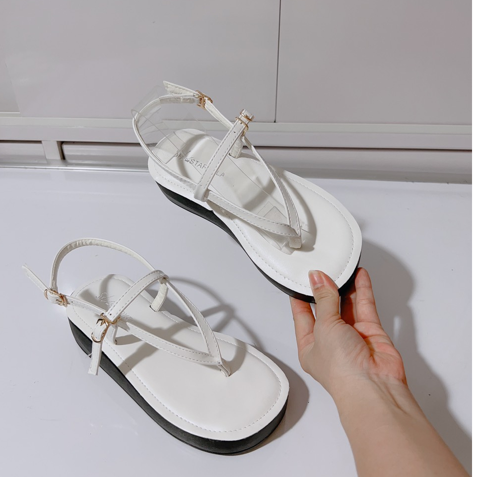 Sandal kẹp 2 khóa dây điều chỉnh đế 4f mũi vuông