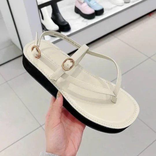 Sandal kẹp 2 khóa dây điều chỉnh đế 4f mũi vuông