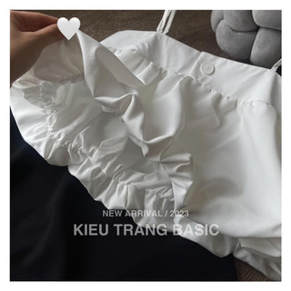 Set áo 2 dây bom kèm chán váy dài Kiều Trang Basic