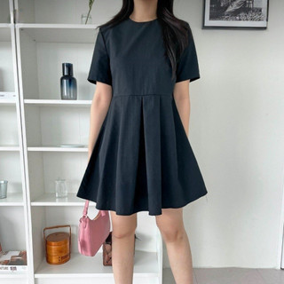 [ogniM Seoul] Váy liền dáng ngắn xếp ly phong cách Hàn Quốc (Made in Korea)