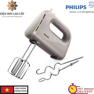 Máy đánh trứng trộn bột cầm tay Philips HR3705 300W Gray
